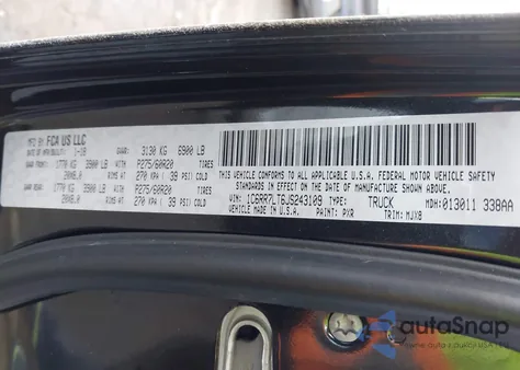 2018 Ram 1500 Big Horn 4X4 5'7 Box from USA, damaged, VIN 1C6RR7LT6JS243109